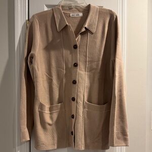 Grace Karin Beige Button-Up Cardigan